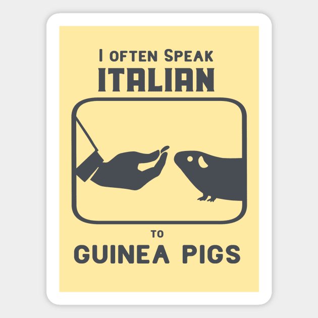 Funny Italian hand gesture and a guinea pig in dark ink Magnet by croquis design